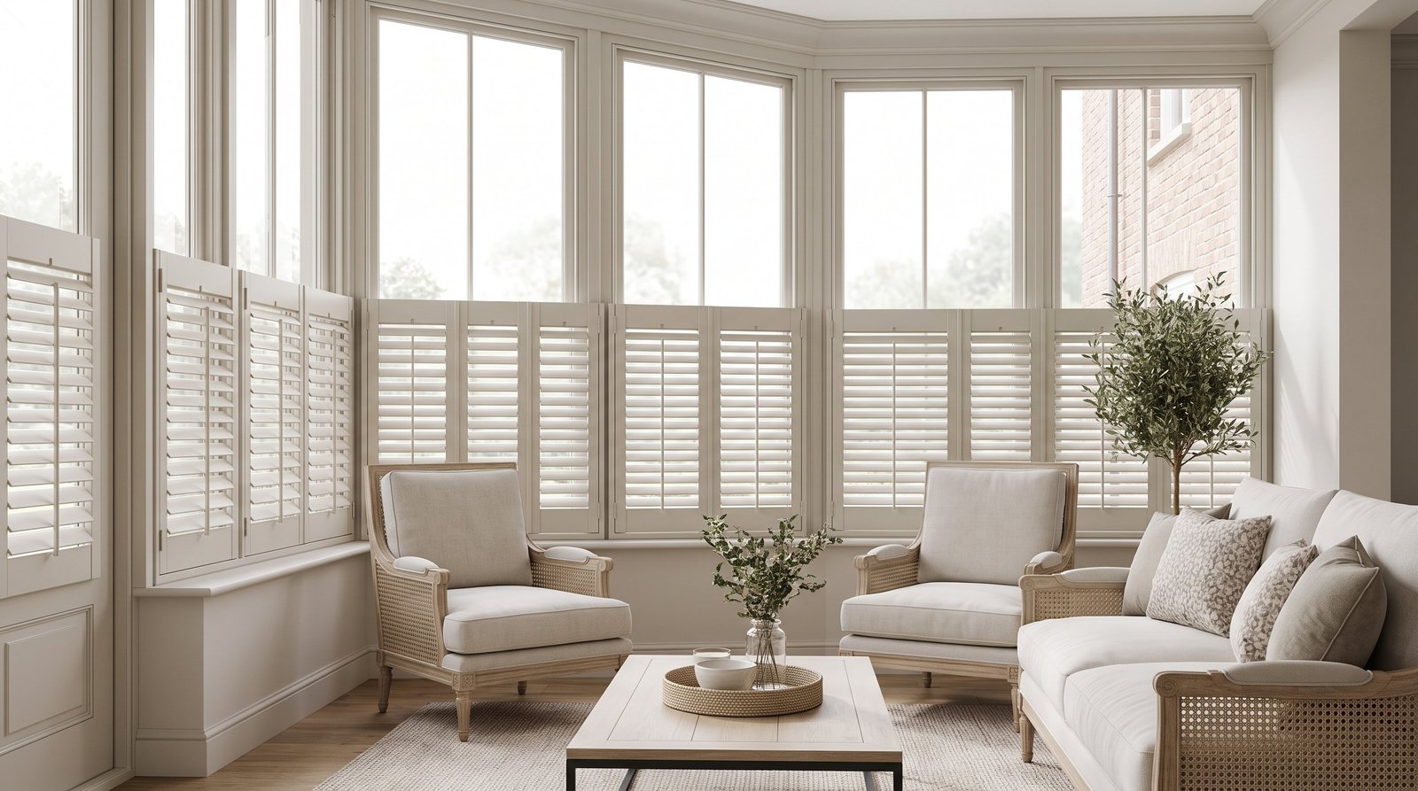 Classic Conservatory Side Room &mdash; Cafe Style Shutters