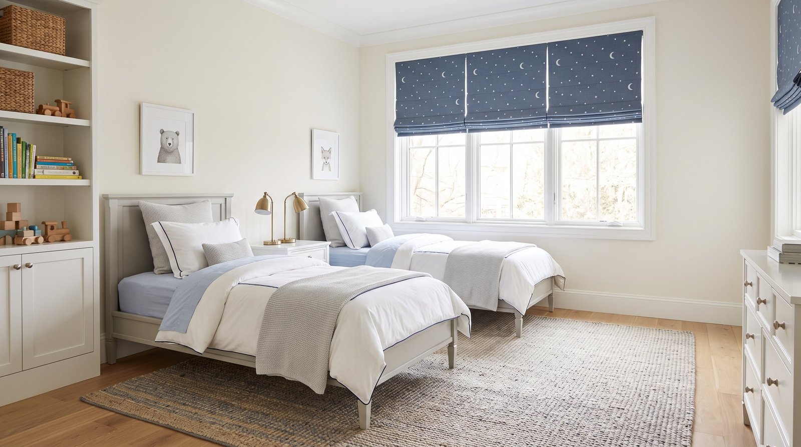 Stylish Shared Siblings Bedroom &mdash; Children Blinds