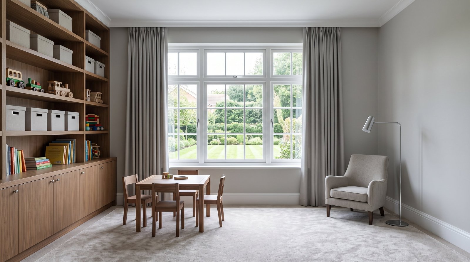 Before: bare window without Children Blinds