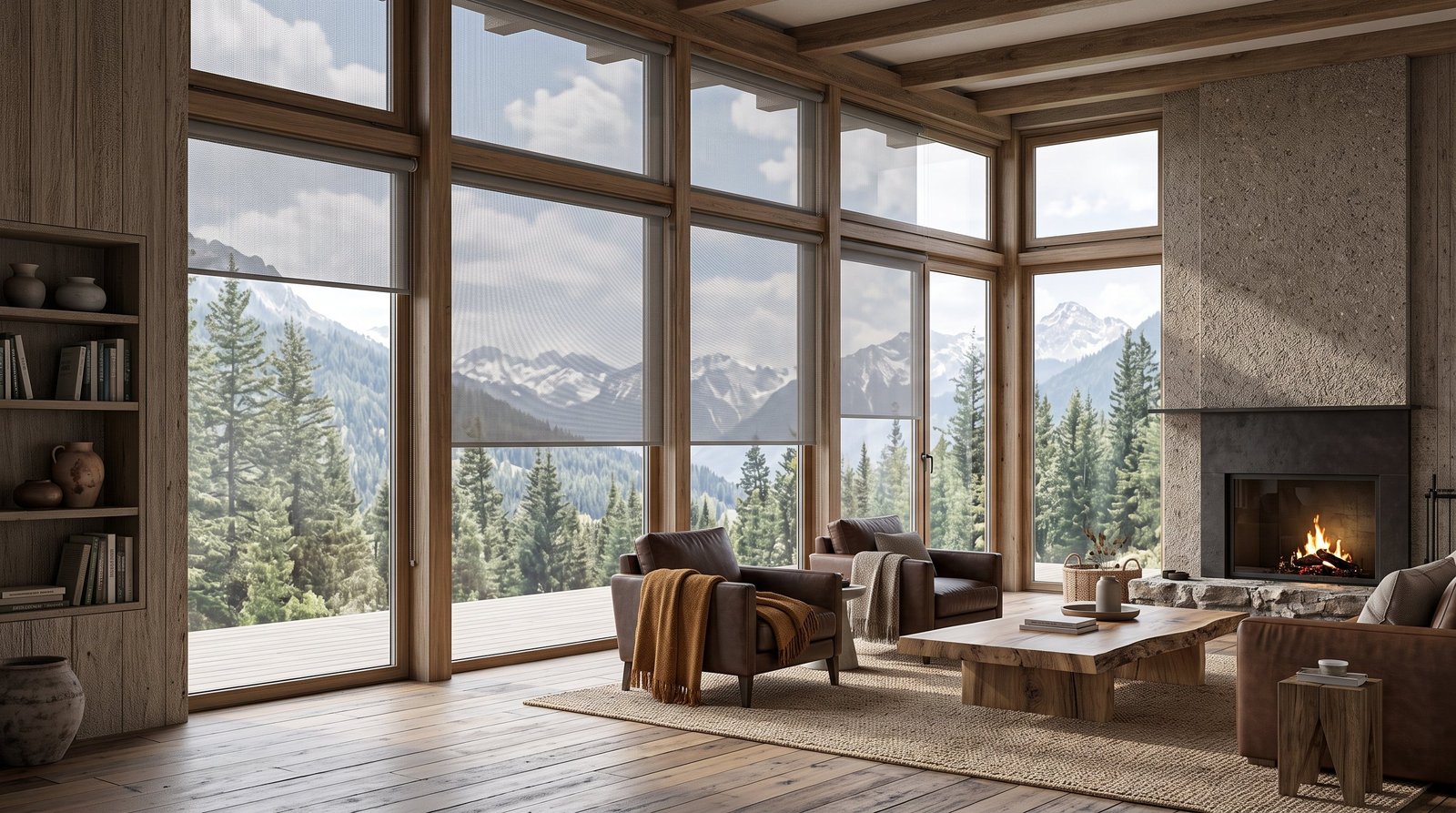 Mountain Eco Lodge Lounge &mdash; Fly Screen Blinds