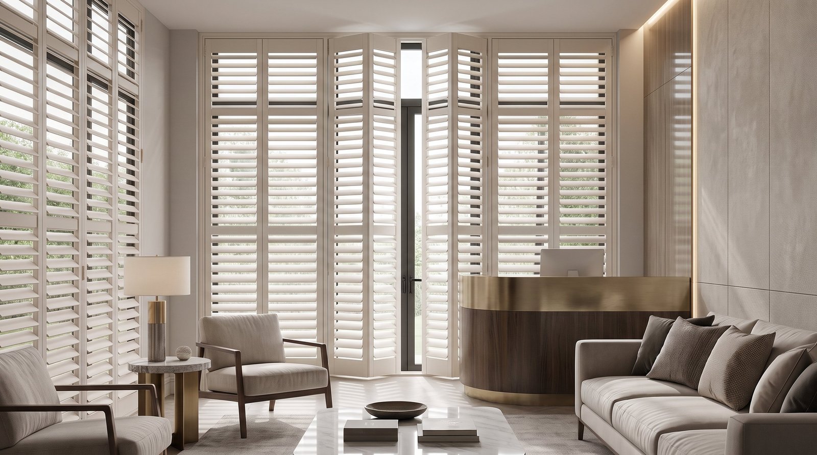 Designer Guest Suite Lounge &mdash; Full Height Shutters