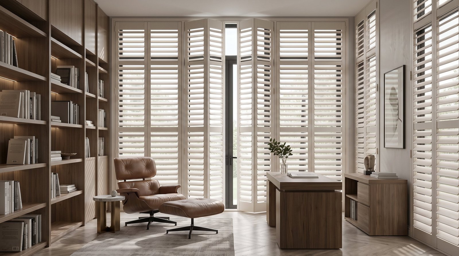 Upscale Private Study Lounge &mdash; Full Height Shutters