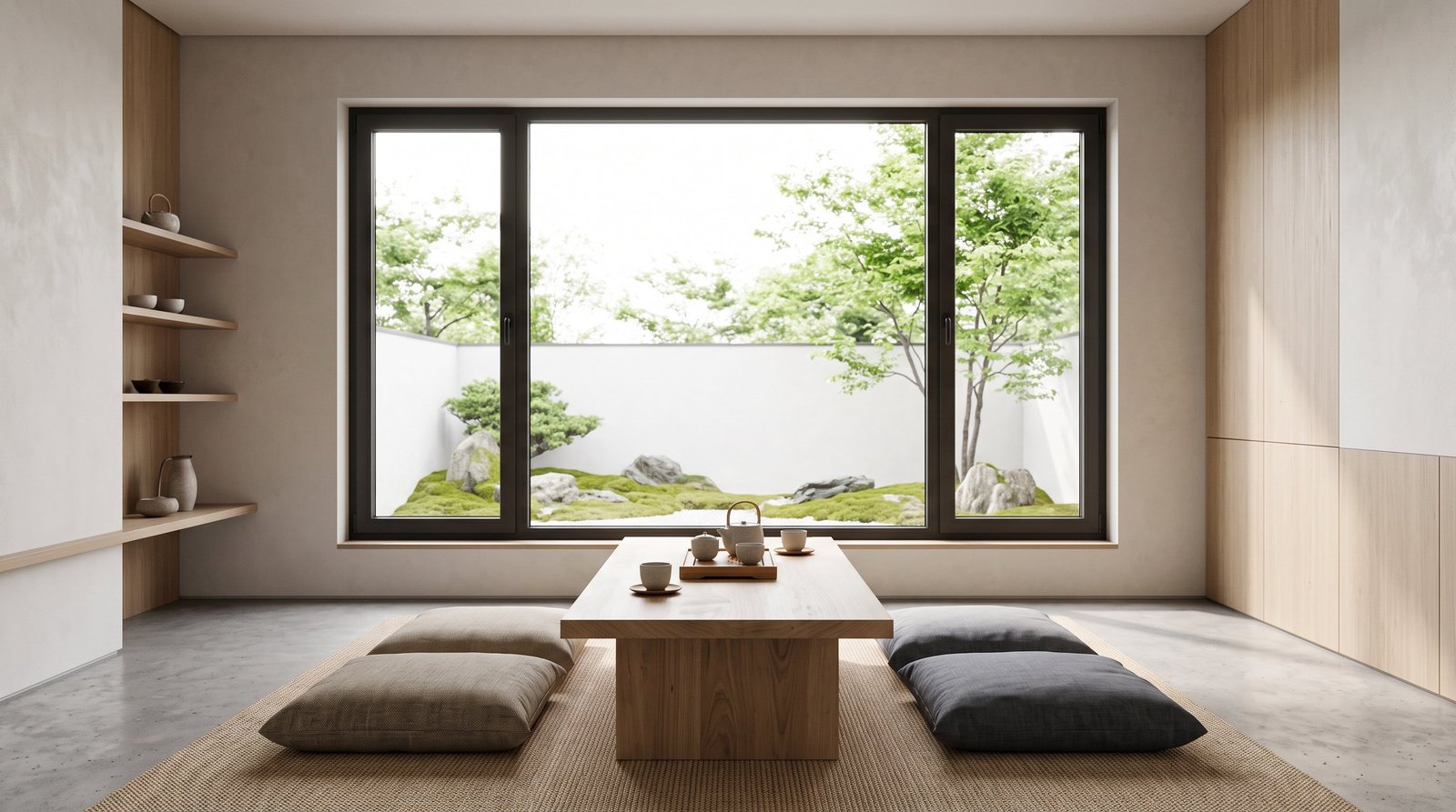 Before: bare window without Honeycomb Blinds