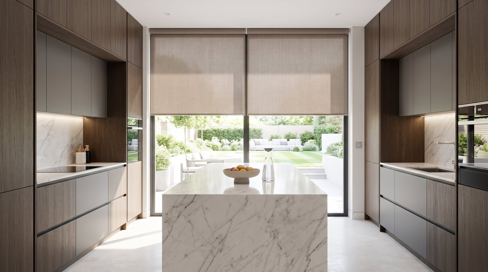 High-End Smart Kitchen &mdash; Motorised Blinds