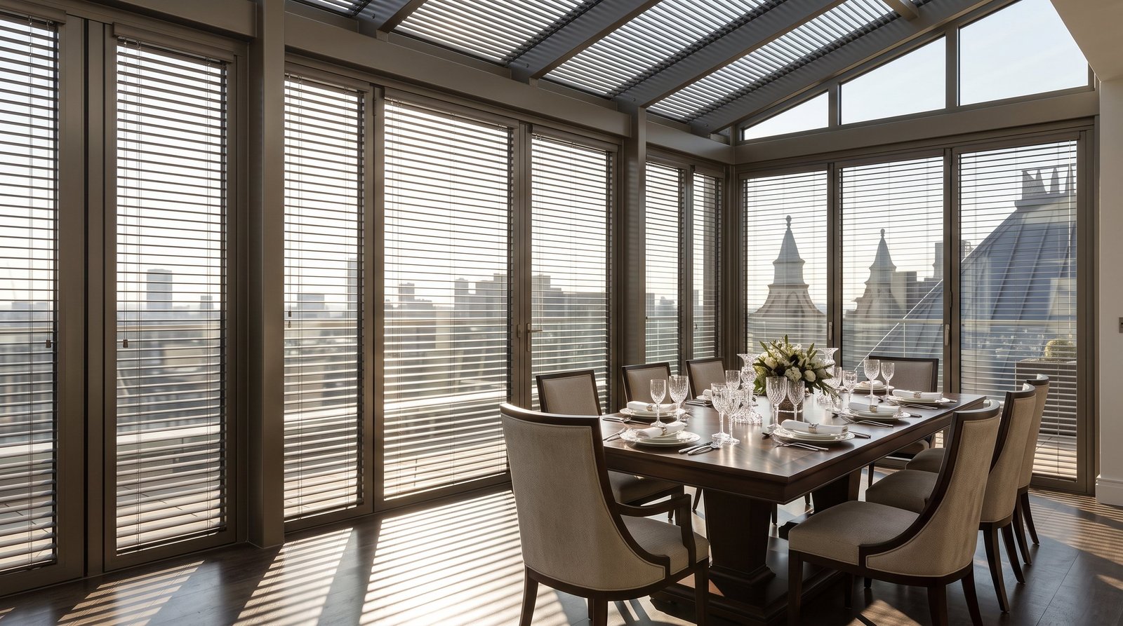 After: Panel Blinds fitted with a clean, layered finish