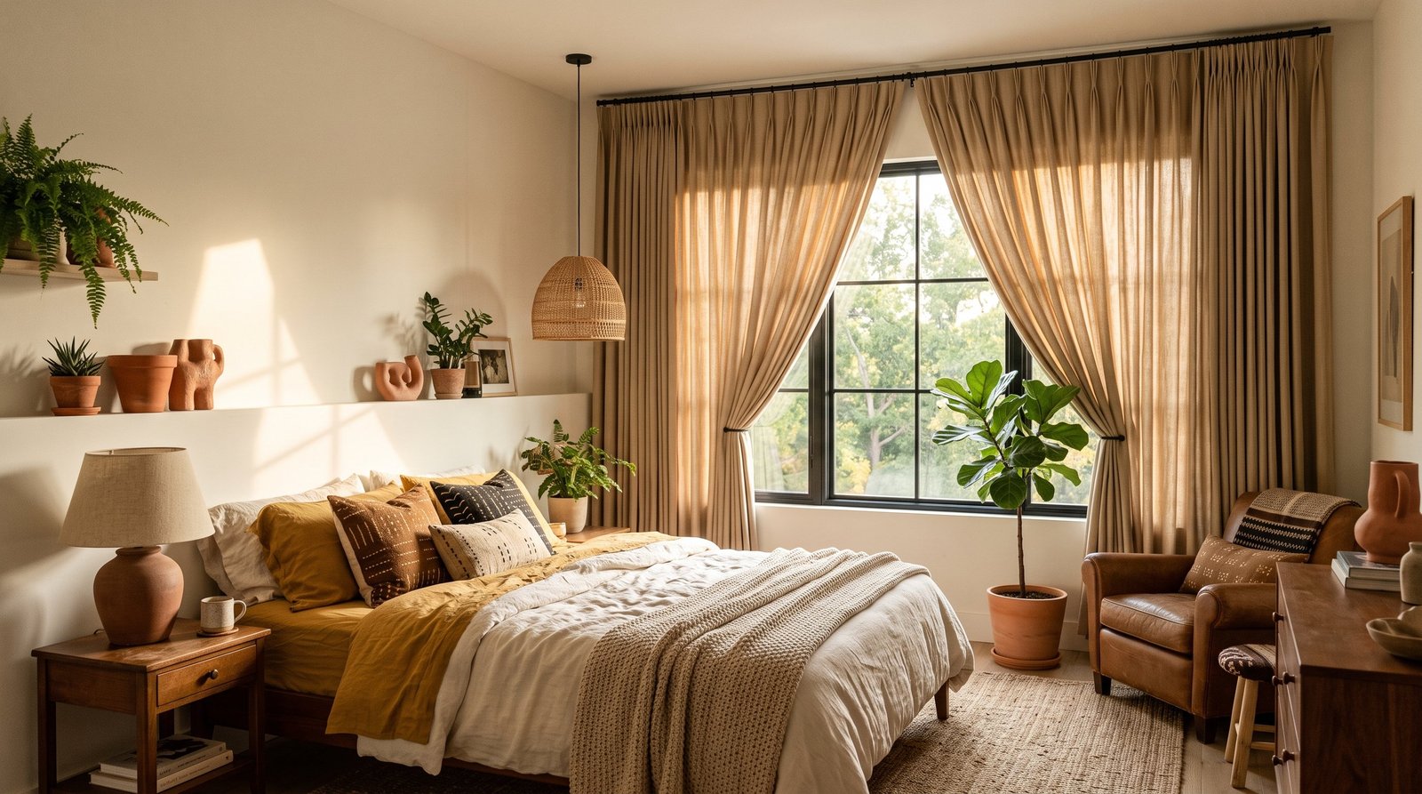 Tranquil Spa Relaxation Room &mdash; Pinch Pleat Curtains