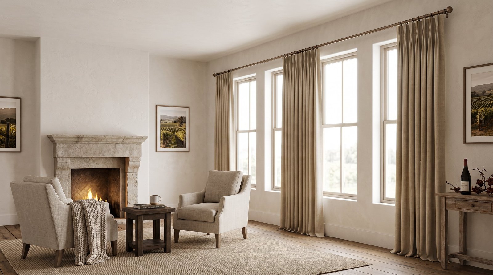 After: Pinch Pleat Curtains fitted