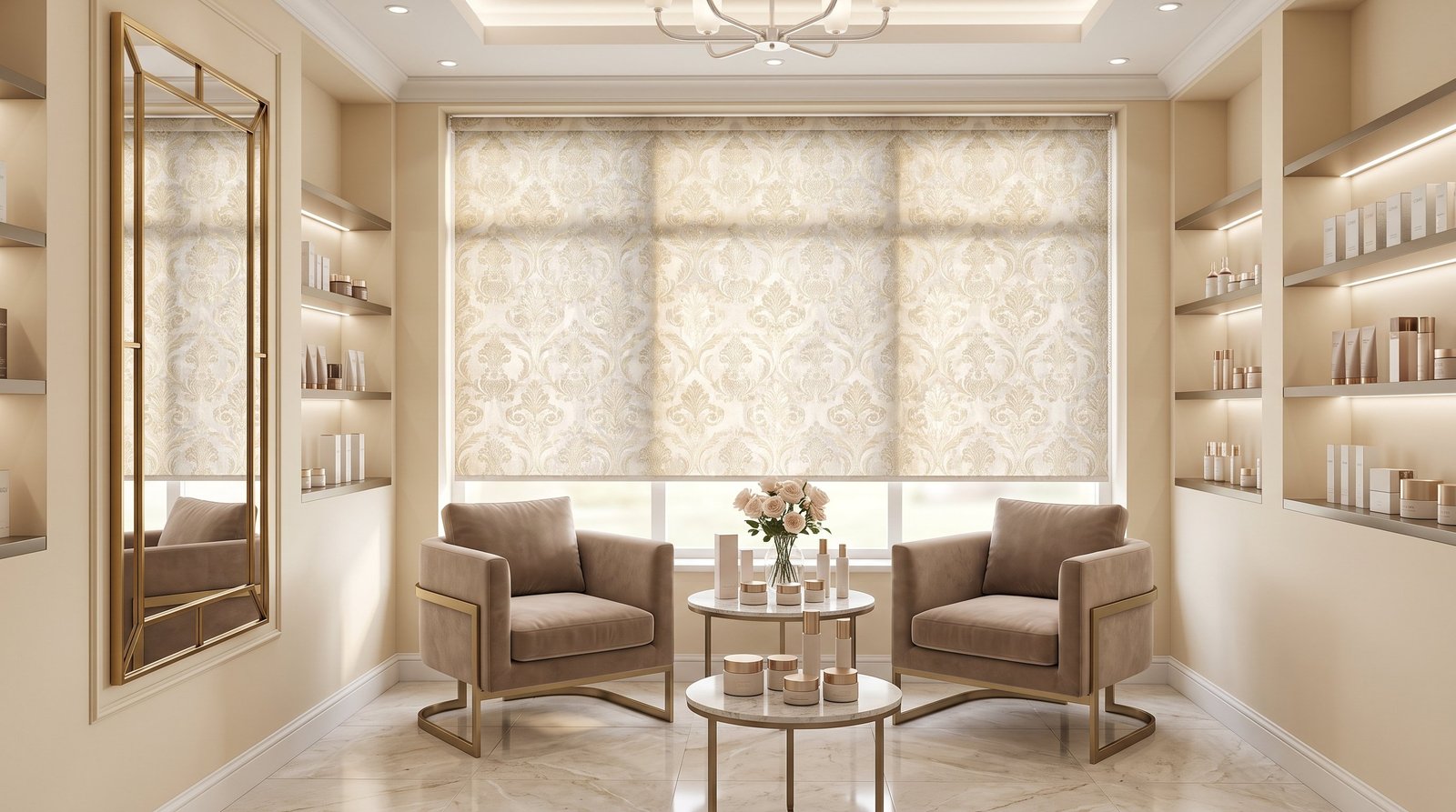 Beauty Salon Consultation Lounge — Printed Blinds