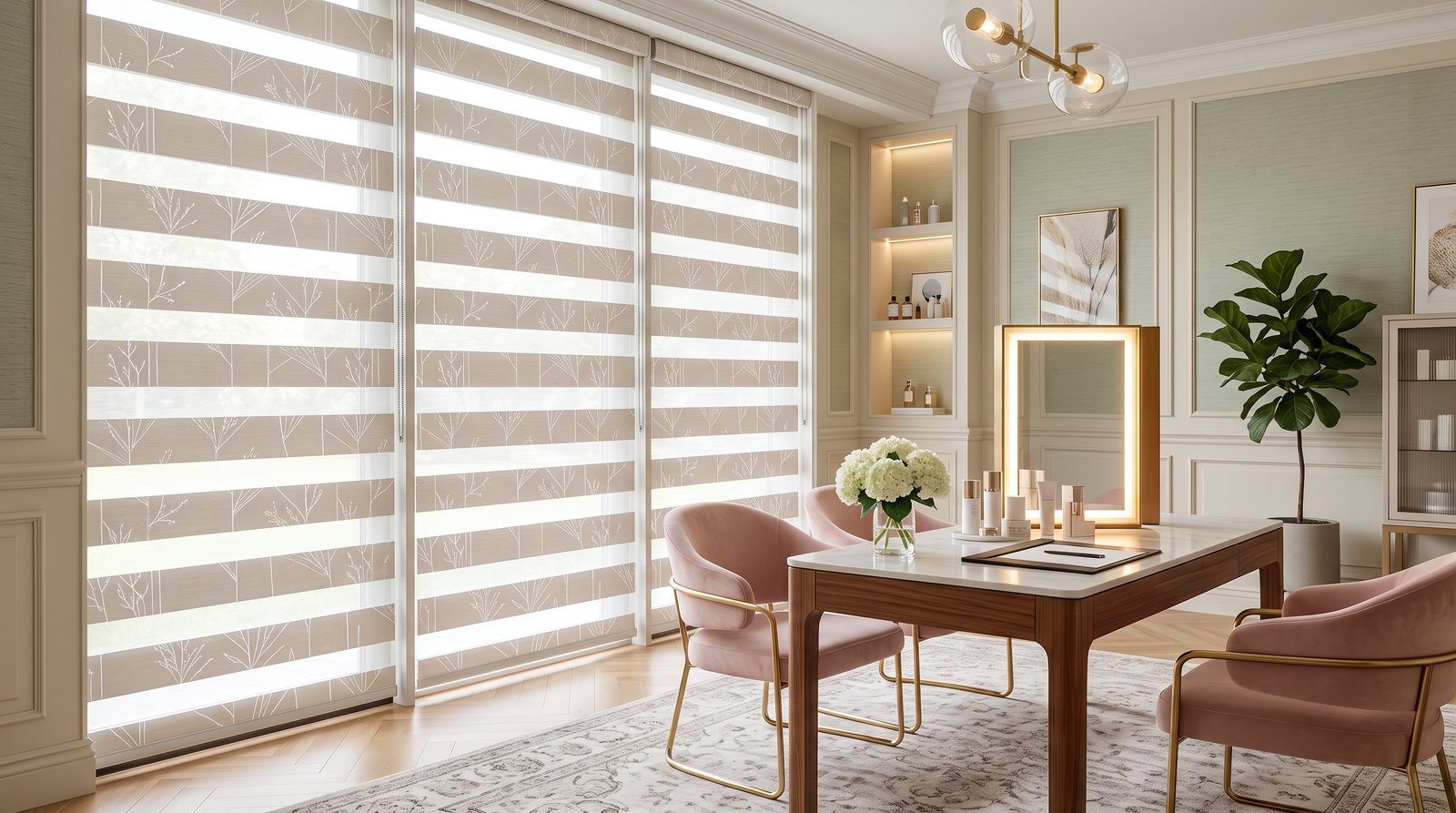 Premium Beauty Consultation Room &mdash; Printed Duplex Blinds