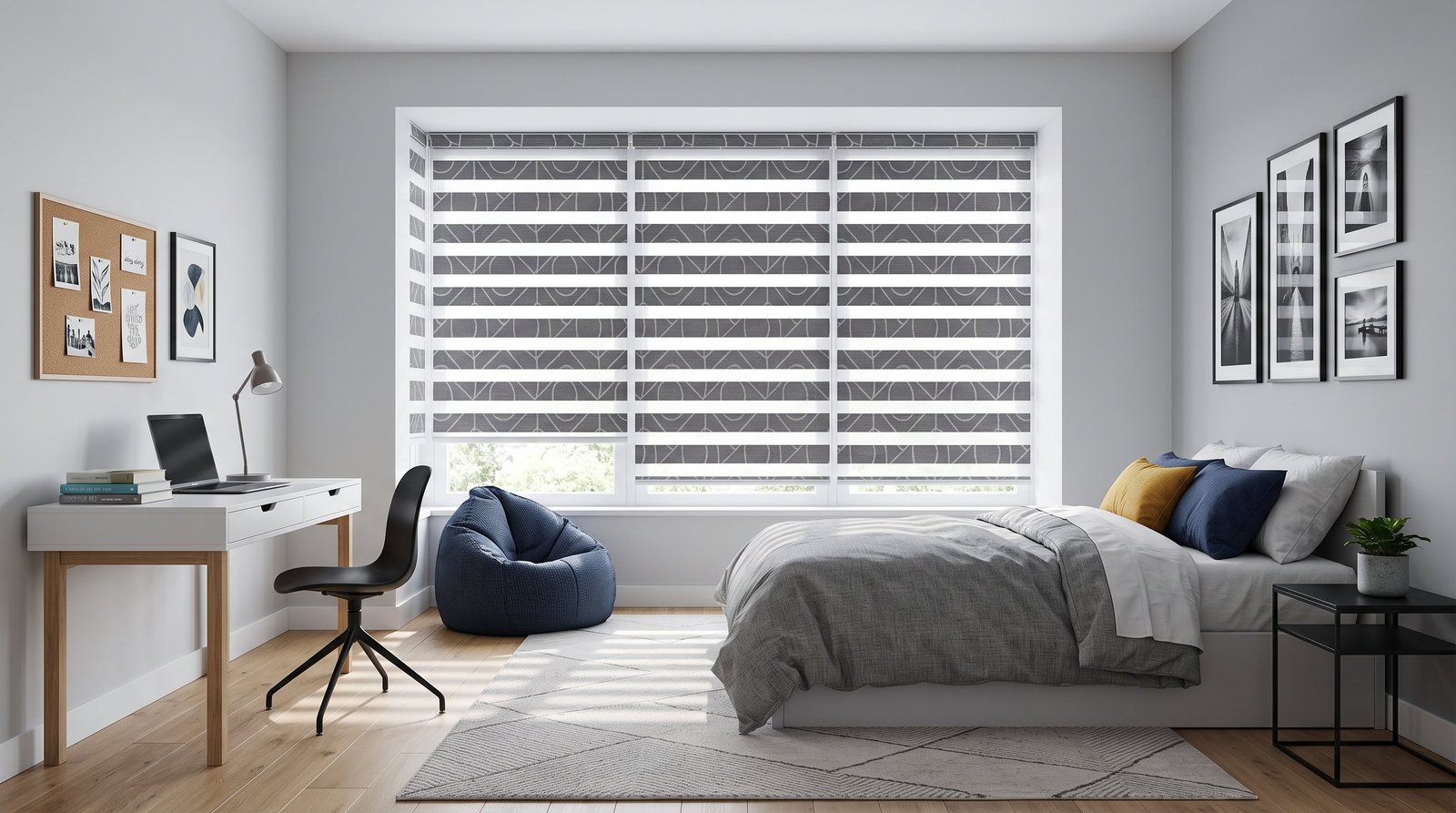 Stylish Teen Bedroom &mdash; Printed Duplex Blinds