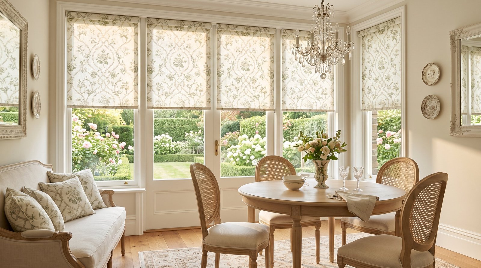 Luxury Garden-Facing Breakfast Room &mdash; Printed Roller
