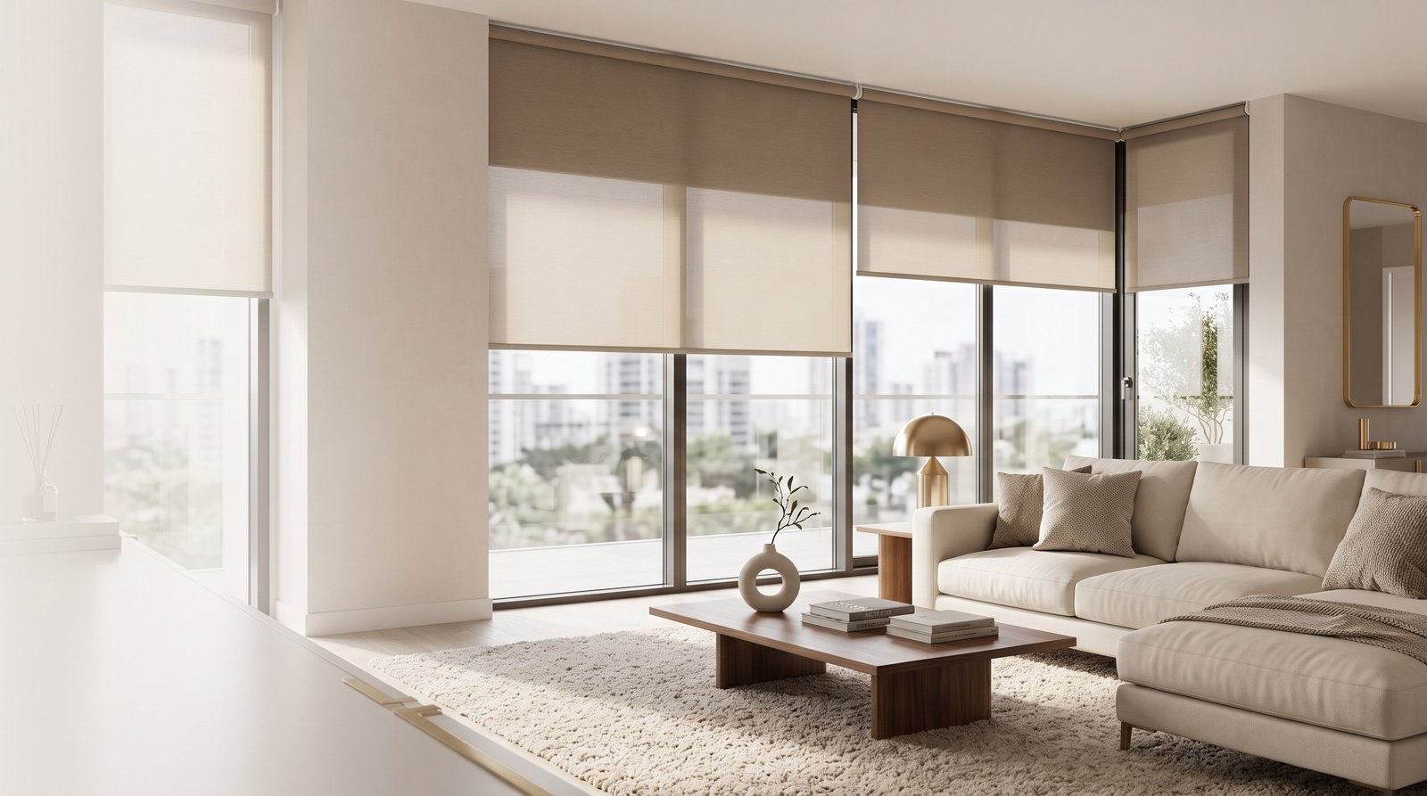 Luxury Modern Living Room — Signature Designer Blinds