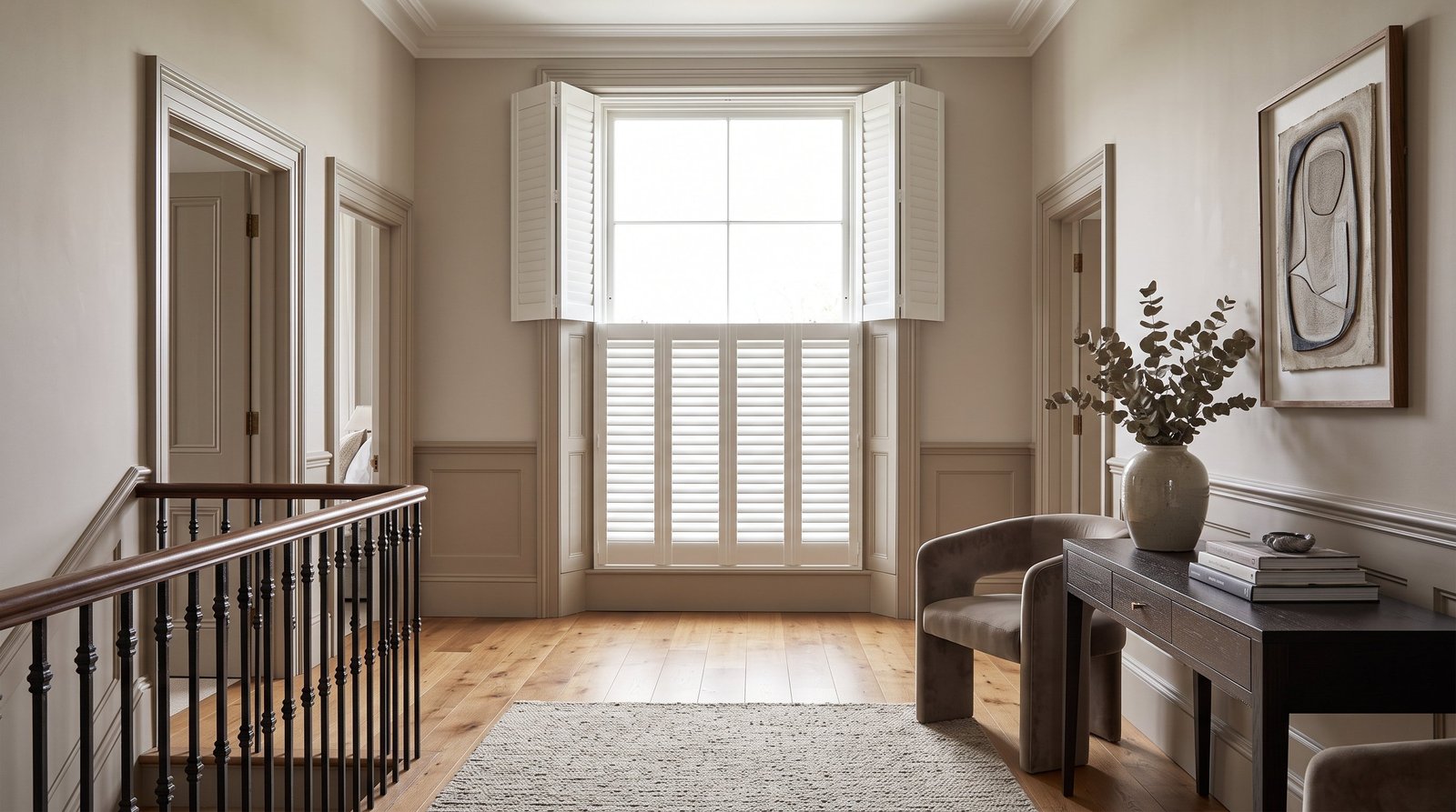 Charming Breakfast Room &mdash; Tier-on-Tier Shutters